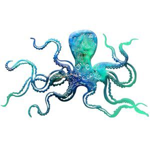 Octopus Wall Art Metal Octopus Wall Decor 18 X 11 Inch Extra Large Tropical🌼